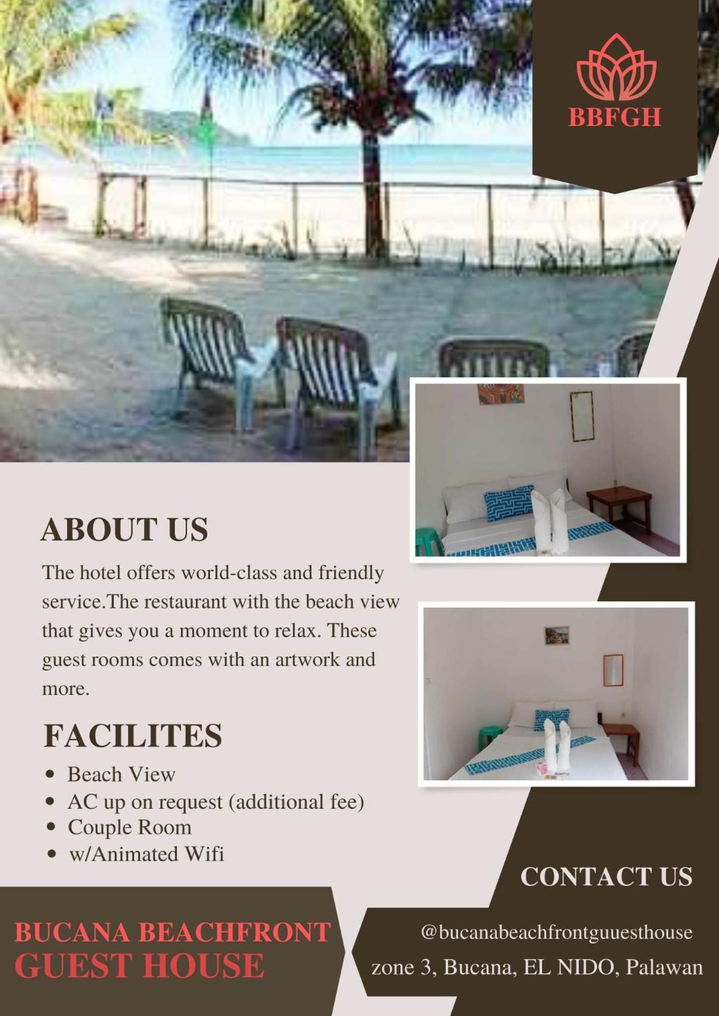 Bucana Beachfront Guesthouse El Nido Esterno foto